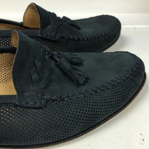 Moreschi Men's Suede Tassel summer Loafers Shoes Size‎ 11 charcoal blue